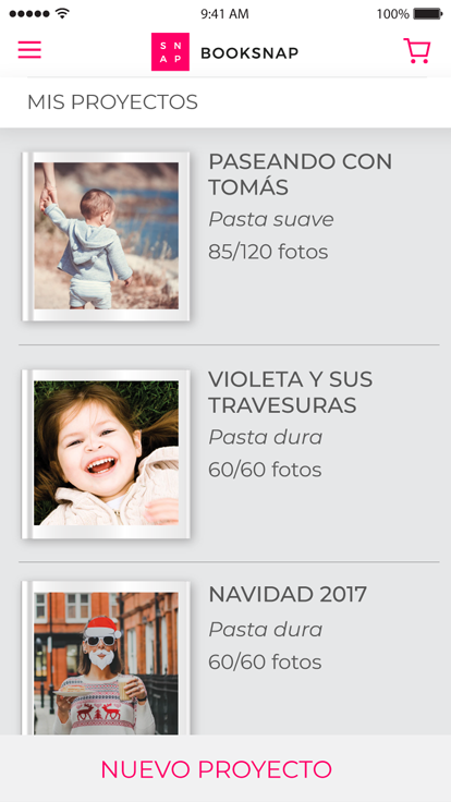 Guarda todos tus proyectos de fotolibros para seguirlos editando o volverlos a imprimir